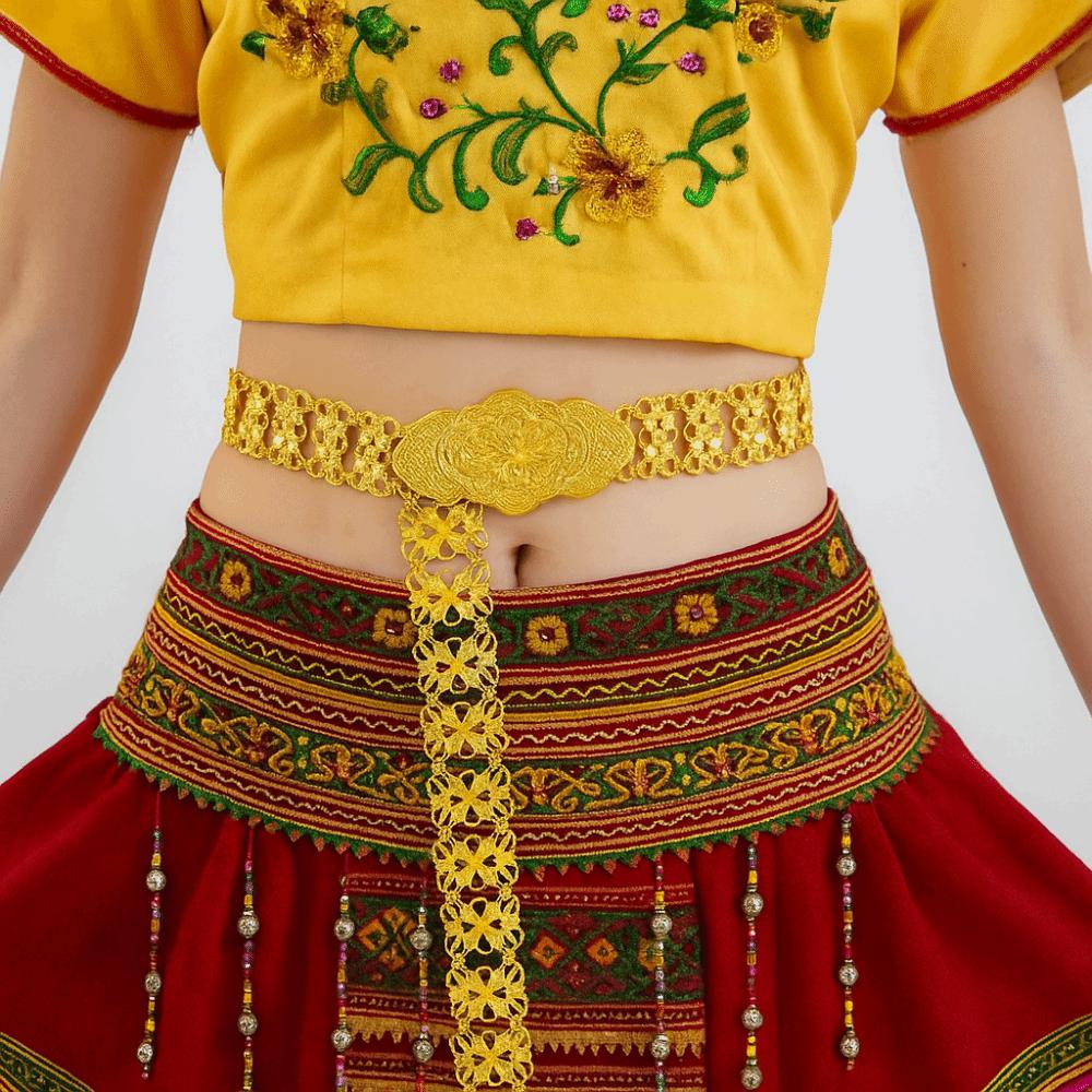 Metal Ethnic Style Belt Tassel Dance Dress Belt Chains Classic Gold Belt  Festival Accessory