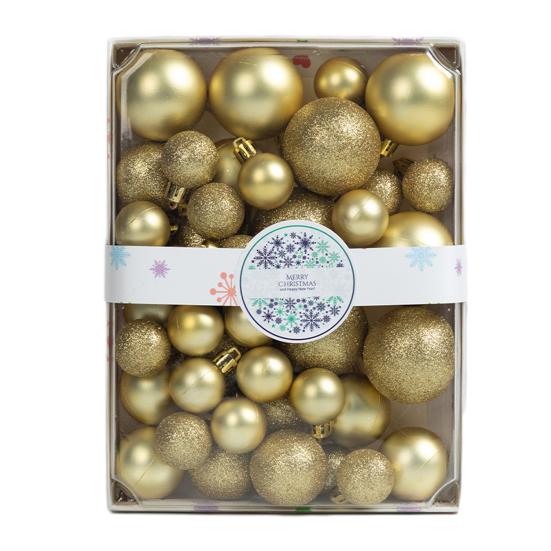 42Pcs 3/4/5cm Christmas Balls Set Glitter Surface Various Pattern Christmas Balls Shatterproof Home Reusable Ornaments