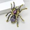 Vintage Style Overcoat Brooch Shining Rhinestones Decor Spider Shape Shawl Scarf Pin Men Suit Coat Simple Badge Fashionable Accessories