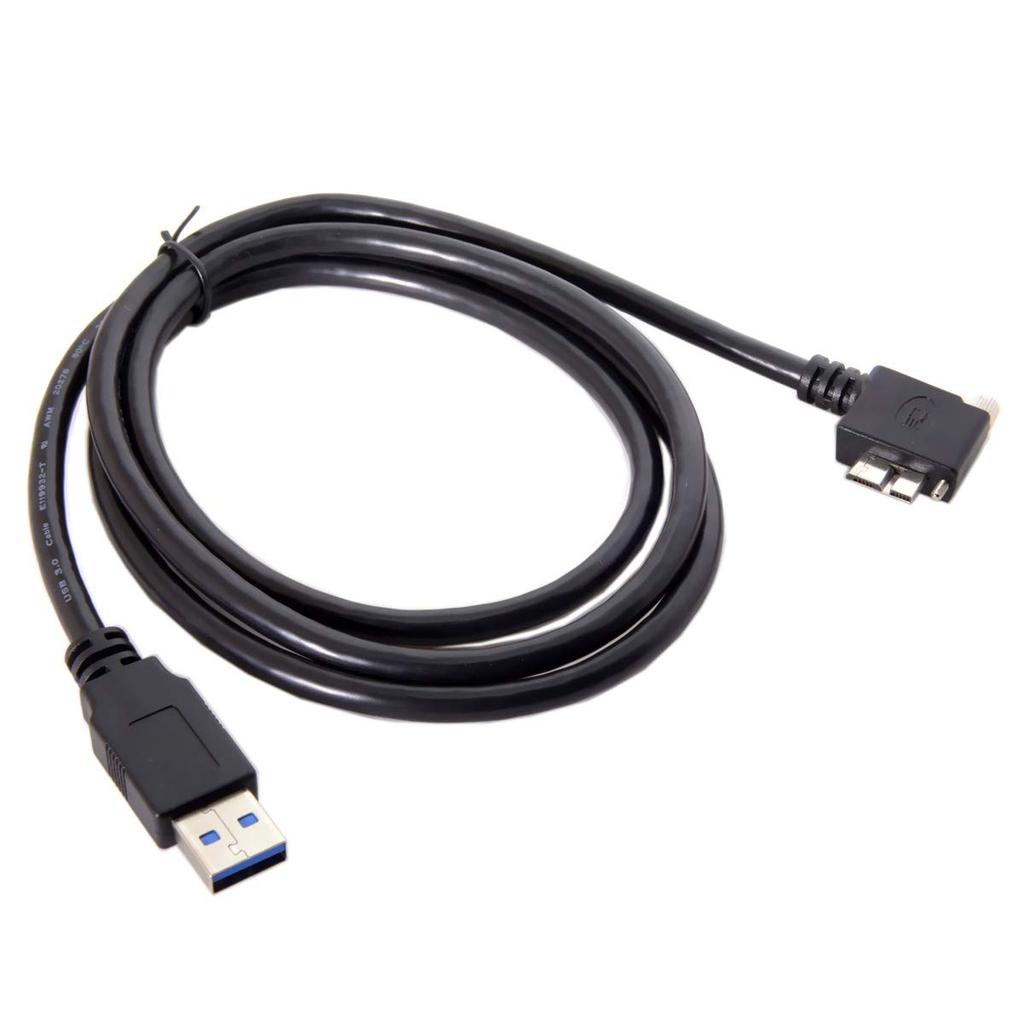 CY USB A Male To Micro B Left Angled 90 Degree Cable with Locking Screw for Nikon D800 D800E D810 5m 3.0