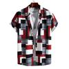 Camicia da uomo con fantasia geometrica Stampa 3D Camicia con bottoni Camicia casual Camicia estiva Manica corta Abbigliamento quotidiano per le vacanze