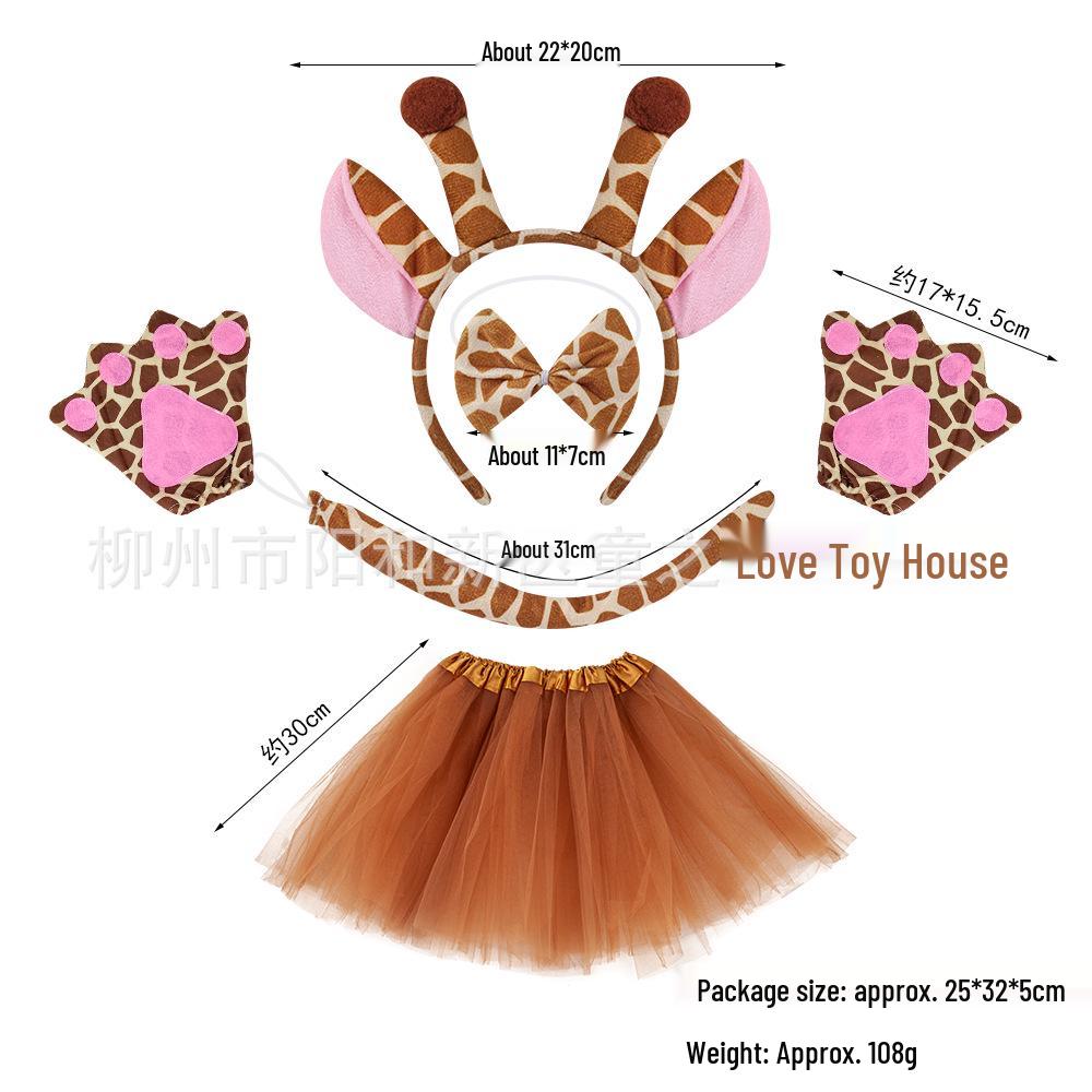 Halloween Animal Headband: Giraffe & Deer Antlers Costume Prop Hair Clip