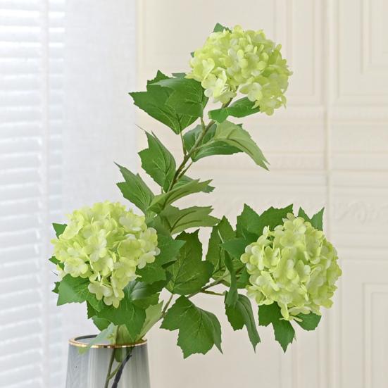 Faux Hydrangea with Bendable Stem Realistic Simulated Hydrangea Long-lasting Fake Flowers for Floral Arrangements Home Decor Weddings