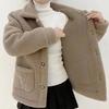 Composite Fleece Lined Winter Sherpa Jacket Women Coat Fashion Plus Size Thermal Wear Versatile Pellet Fleece Top