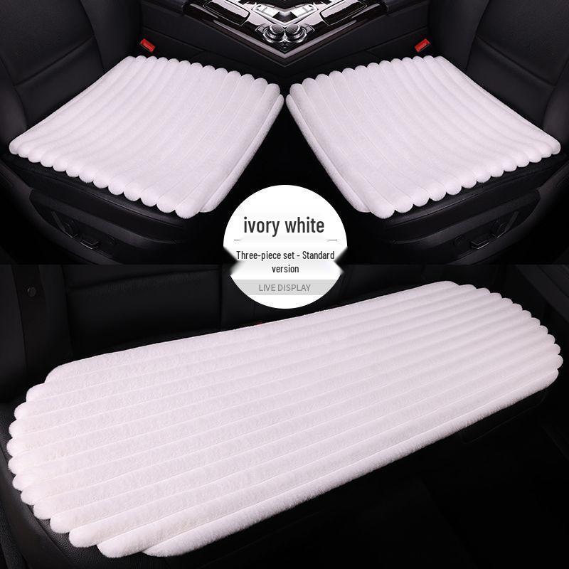 Universal Heated Winter Bamboo Plush Car Seat Cushion Set - Non-slip, Thickened, Three-piece for Warmth and Comfort