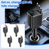 Digital Display Car Charger Retractable Cable Car Charger PD Fast Charging Fast Charging