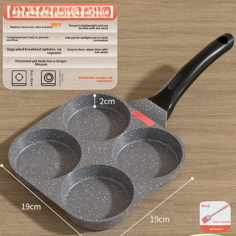 Frying Pan Household Mini Four-Hole Maifanshi Fried Egg Artifact Breakfast Fried Egg Pot Small Egg Burger Pot