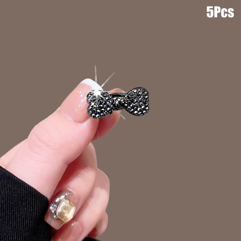 5Pcs Glitter Shiny Butterfly Knot Love Star Flower Small Hairpin For Women Side-Blowout Hair Accessory Hair Clip Styling