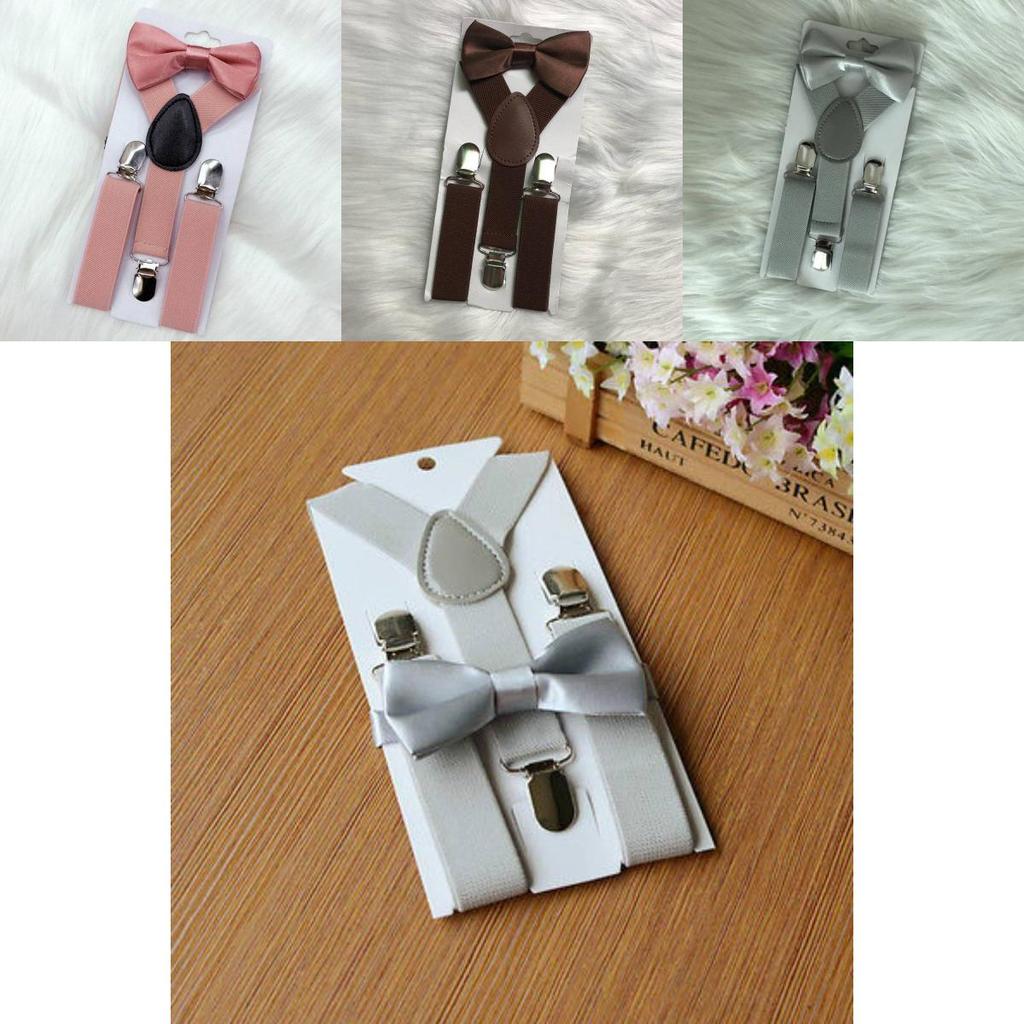 Stylowe Dziecięce Elastyczne Szelki i Mucha Zestaw dla Chłopców i Dziewczynek w Wielu Kolorach