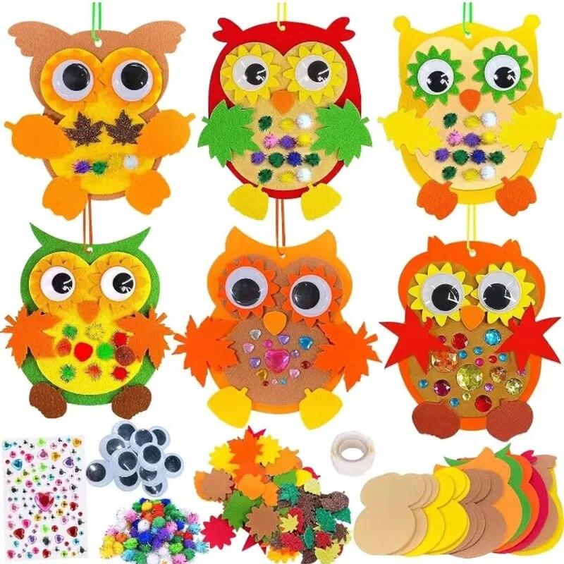 6 STK Girlanden-Set Feiertags-Partyzubehör Festliche Dekoration Vlies Eulenanhänger Atmosphäre Tieraufnäher Filzstoff Klein