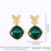 Fashion Accessories Retro Light Luxury Simple Micro Inlaid Zircon Butterfly Earrings Medieval Earrings