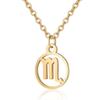 Simple Round 12 Zodiac Sign Necklaces for Men Women Classic Virgo Leo Libra Scorpio Sagittarius Pendant Necklace Birthday Gift