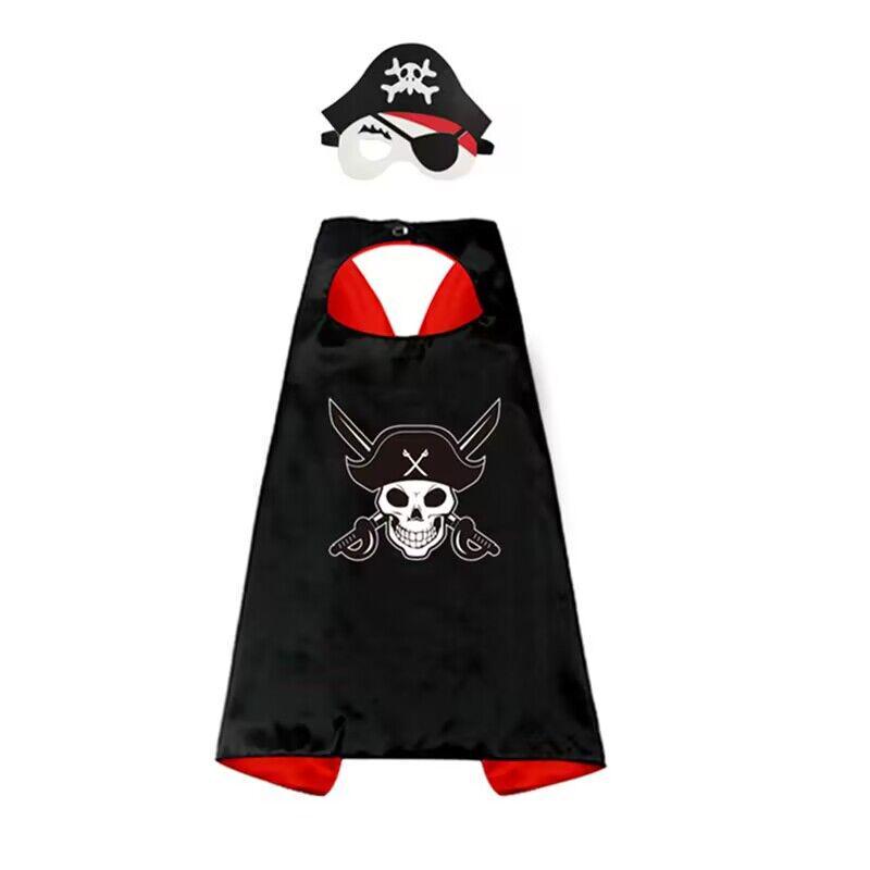 Children's Pirate Cape & Anime Mask Halloween Costume for Role-Playing & Parties