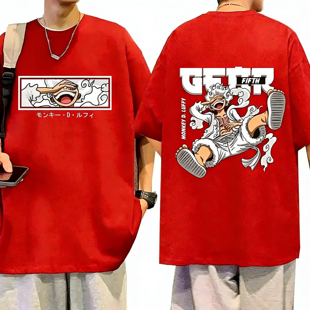 Plus Size One Piece Anime Printed Men and Women Tshirt Casual Summer Parent Child Top Fashion Street Wear Y2K Harajuku Style