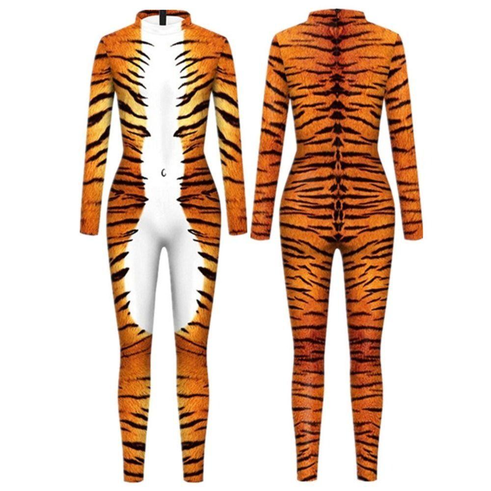 Leopard Funny Adult Bodysuits Dress Up Female Zentai Suits Cute Halloween Party Jumpsuit  Women