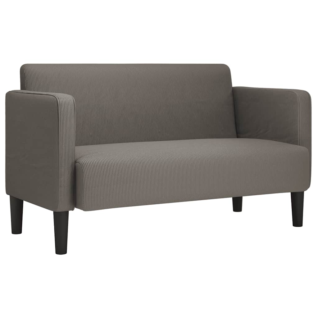 Two Seater Sofa Light Grey 109 cm Cord Fabric