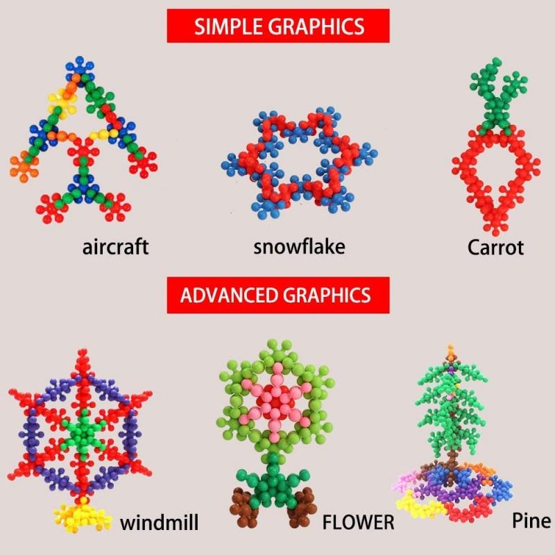 48Pcs Plum Blossom Building Blocks 3D Bricks Toys Baby Snowflake Building Blocks Toys Diy Educational Blocking Toys Gifts