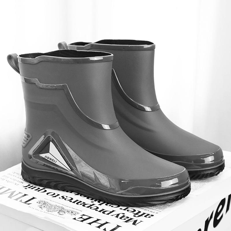 

Мужские дождевые ботинки новая осень на вынос рыбалка специальный райдер нескользящие водонепроницаемые резиновые ботинки средняя голень дышащие рабочие водные ботинки 44 серый