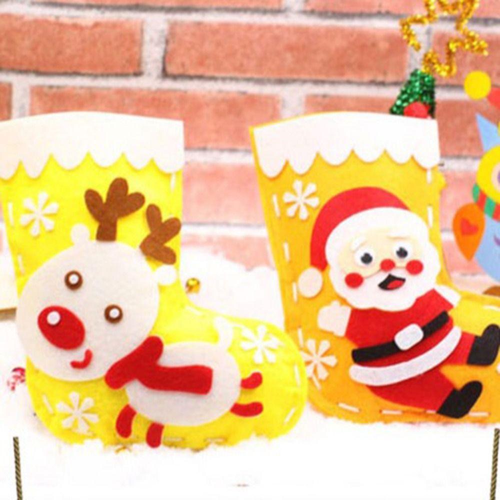 

Non-woven Fabric DIY Christmas Stocking House Decoracion Portable Elk Xmas Bag Xmas