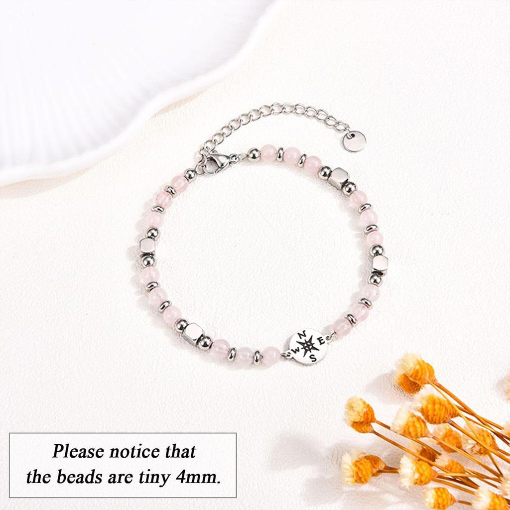 Stainless Steel Beaded Bracelet Fashionable and Practical Stones Wristband Suitable for Great Graduation Birthday Gift