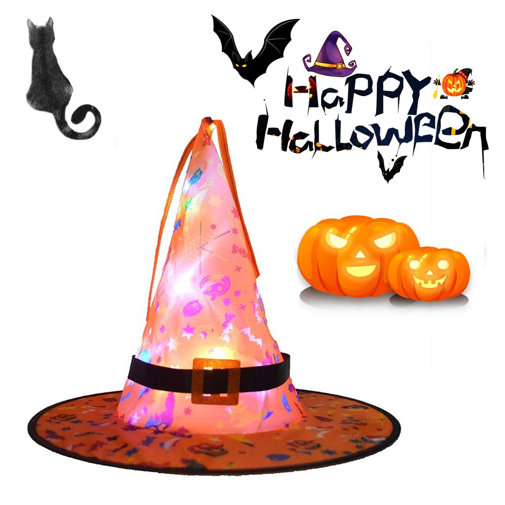 Halloween Hut Hängende Leuchtende LED-Hut Halloween Dekorationen Leuchtende Hexenhut Lichter für Außen Hof Baum