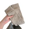 Korean Knitted Cashmere Gloves for Men and Women, Solid Color Labeling In Autumn and Winter, Warm and Cold Protection, Wrist Guard, Sub-finger Leakage
