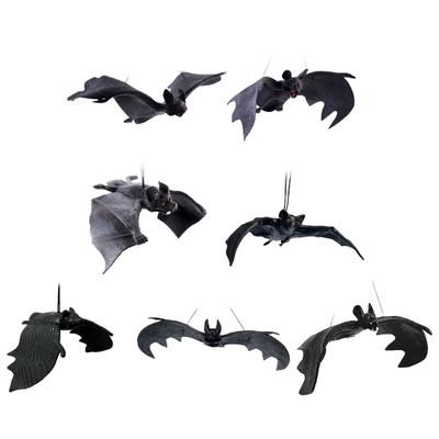 4Pcs Scary Realistic Bat Hanging Ornament Wall Hanging Decorations For Garden Window Display Halloween Celebration