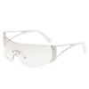 Rimless Diamond-encrusted Sunglasses European And American Sunglasses Y2k Future Technology Sports Mirror Sunglasses