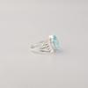 Anello carino in argento con gemma di topazio azzurro cielo, Anello in argento sterling 925 taglio marquise per donna CZR-21-4