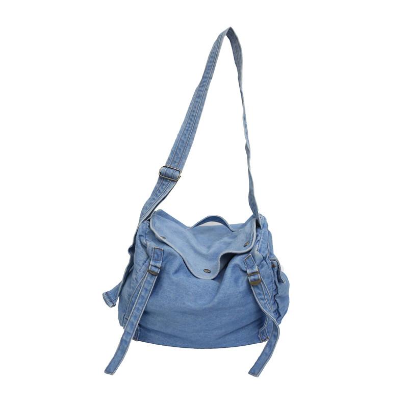 Multi Pockets Canvas Big Size Handbag Female Male Teenager Student Over Large High Street Hip Hop Fabric Zipper Messenger Bag