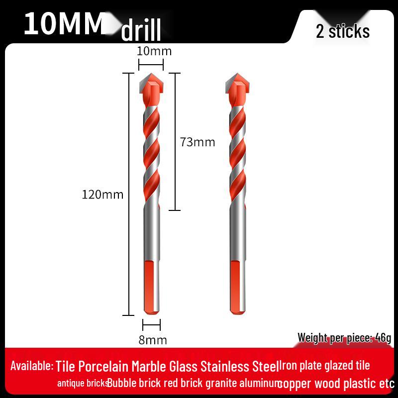 All-in-One 6mm Alloy Triangle Drill Bit for Tile, Concrete, Glass, and Cement