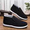 Winter old Beijing cotton shoes men's velvet thickened warm one-pedal cloth shoes soft sole wear-resistant non-slip high-top work shoes