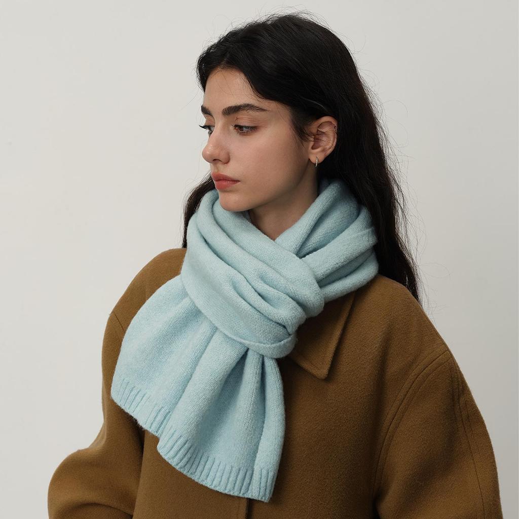 Light Blue Knit Scarf Winter Warmth Scarf
