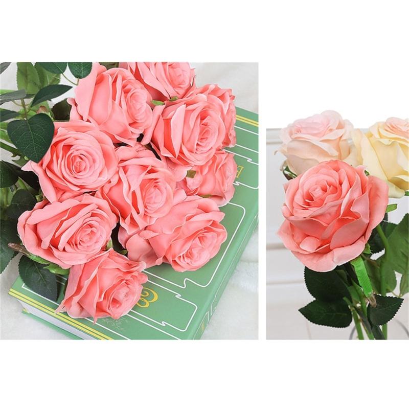 12Pcs Artificial Rose Flower Realistic Simulation Rose Bouquets for Home Garden Decoration, Wedding Flower Arrangements