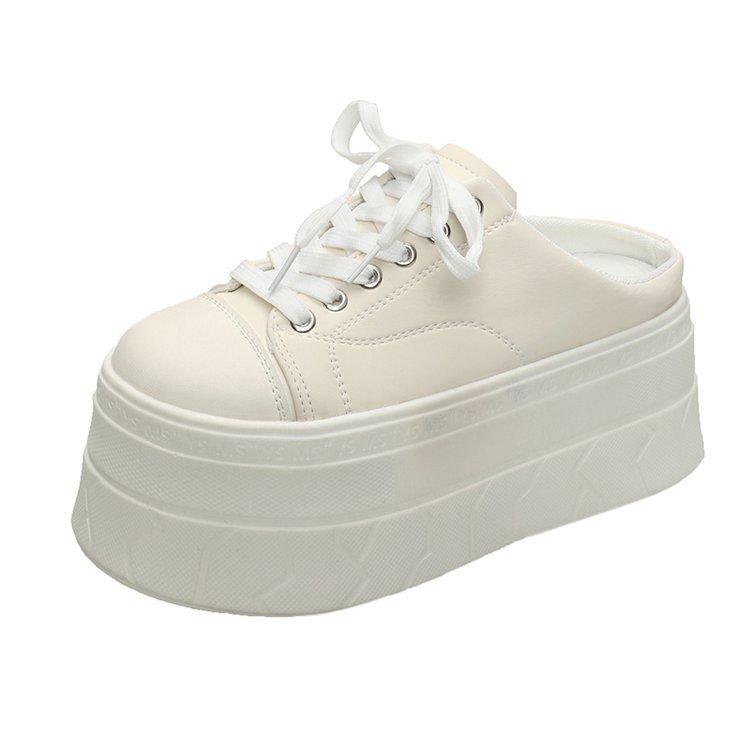 Fashion Baotou Sneakers Half Slipper Women Spring Summer Shoes Casual Slip on Thick Bottom Fashion Casual Lazy Women Vulcanize Shoes