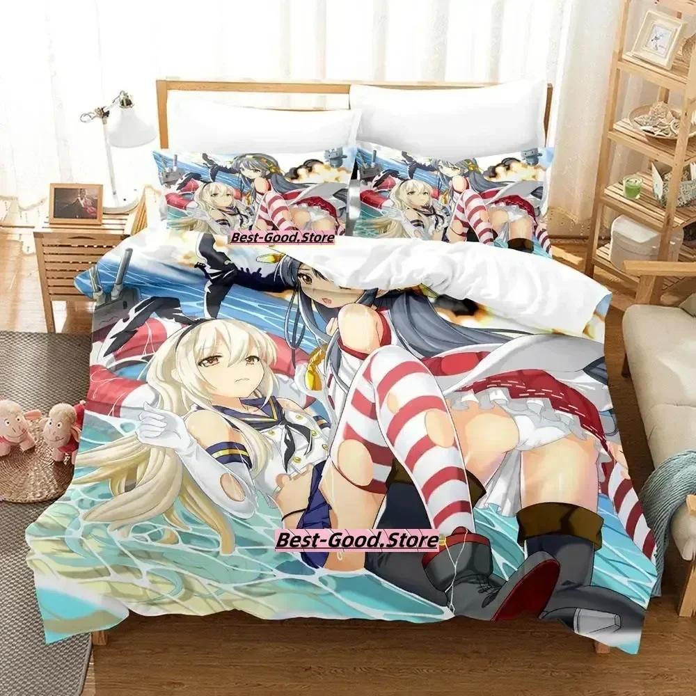 Kantai Collection Bedding Set Single Twin Full Queen King Size Bed Set Adult Kid Bedroom Duvetcover Sets Anime Parure De Lit Bed