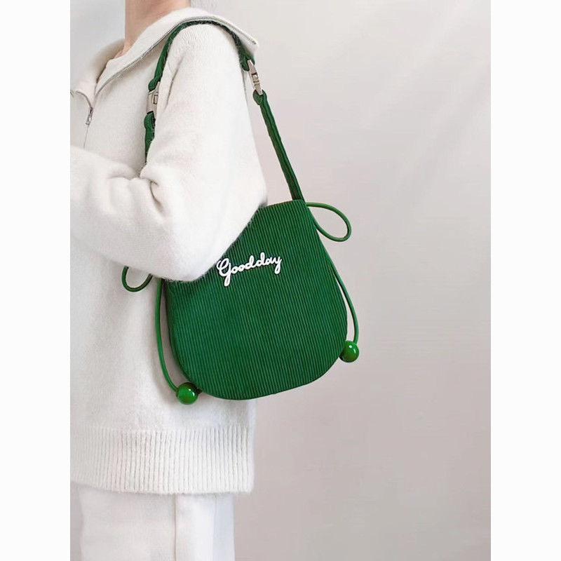 

Весенне-летняя новая пасторальная простая сумка-тоут, сумка-мессенджер для通勤, универсальная, большой вместимости, подмышечная сумка, женская сумка-мессенджер зелёный