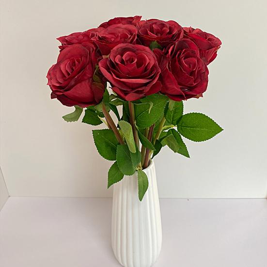1 Zweig Künstliche Blume Lebendiges Aussehen Kein Gießen Kunstseide Simulation Rosenblüte DIY Hochzeitsstrauß Dekoration für Hotel