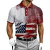 Men's Short Sleeve Polo Shirt Button Down Collar Halloween Themed Printed Casual Golf Polo Shirt for Outdoor Activities