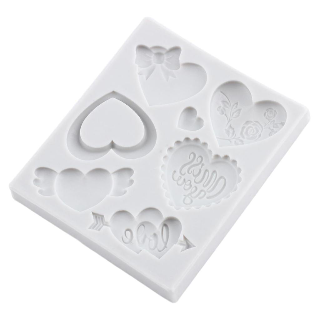 Heart Silicone Molds Love You XOXO Letter Kiss Rose Fondant Mold Cake Decorating Tools Cupcake Topper Candy Resin Clay Chocolate Gumpaste Mold