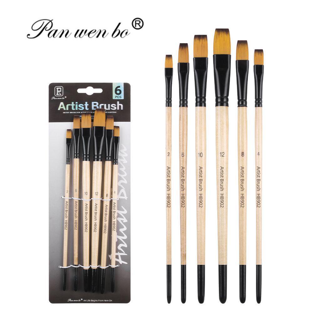 Set di 6 pennelli per pittura in nylon cross-border con gesso ad acqua e materiali artistici fai da te