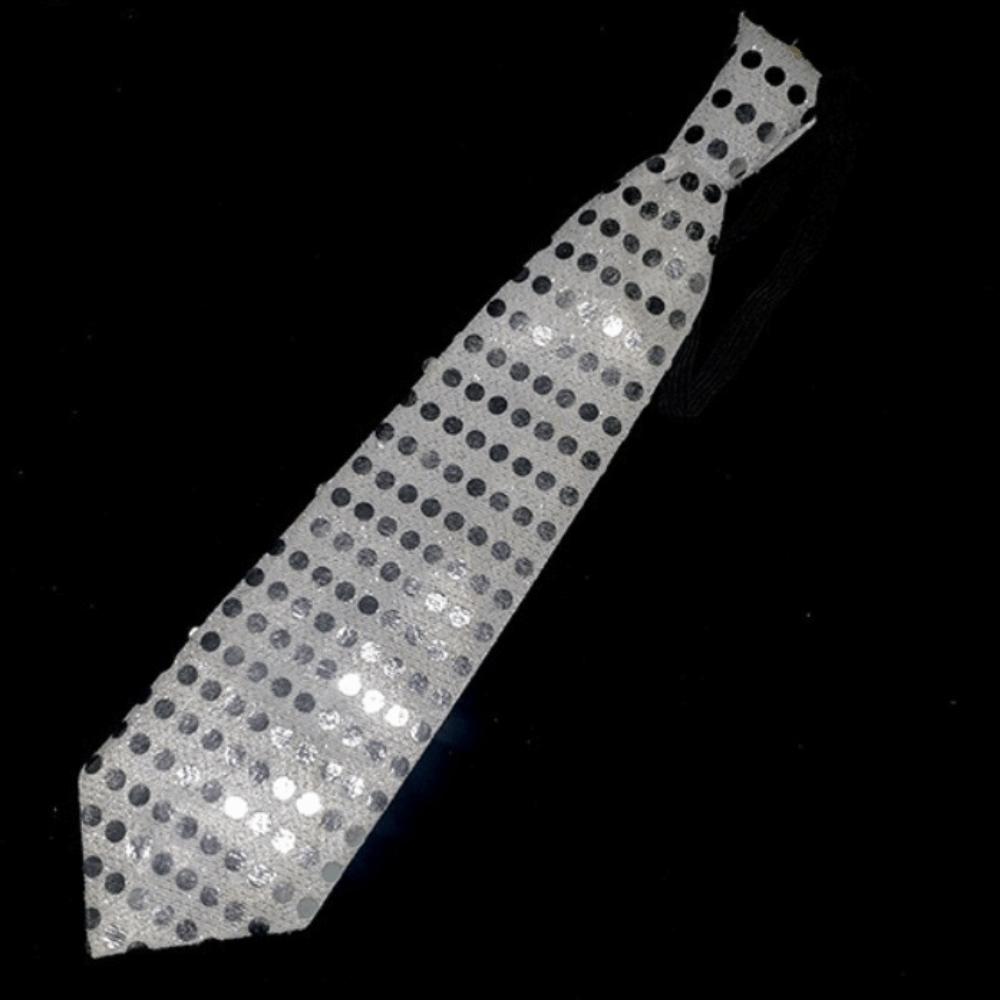 Dot Print LED Luminous Tie Battery Powered Colorful Sequins Glowing Tie Lightweight Unique Men Women Necktie Party Accessories