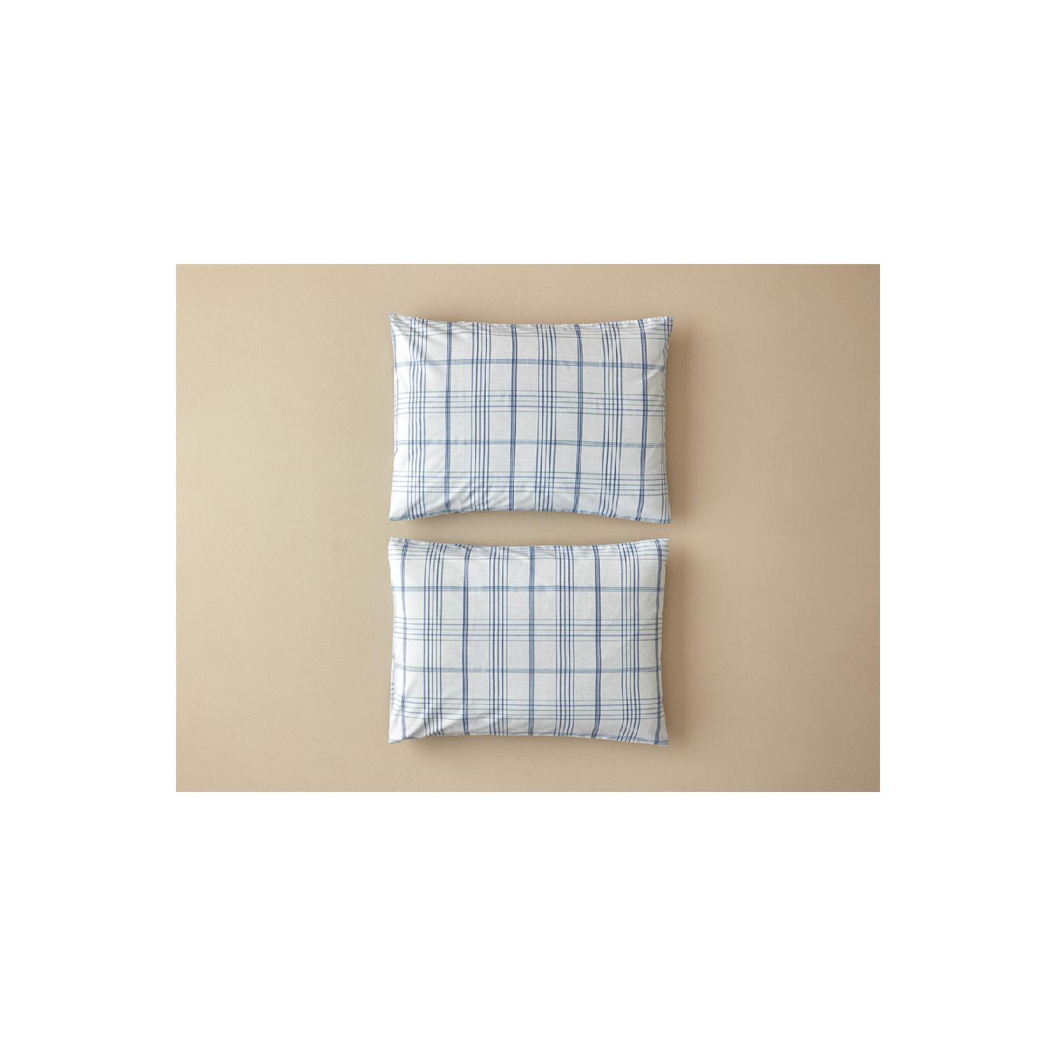 

Наволочка Glen Check Easy Iron, 2 предмета, 50x70 см, синий