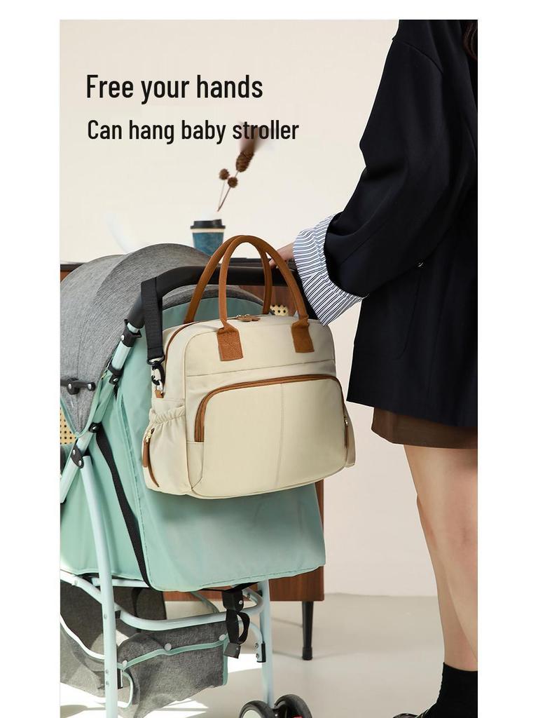 Multifunctional Large Capacity Maternity Bag with Insulated Bottle Holder