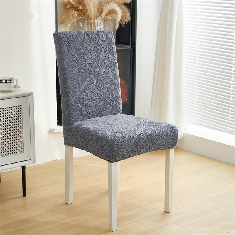 1PC Elastic Jacquard Dining Chair Cover High Quality Chair Covers Durable All-inclusive Seat Slipcovers Decor for Hotel Banquet