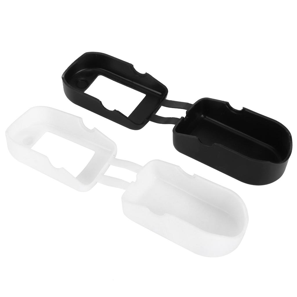 2Pcs Oximeter Cover Portable Silicone Fingertip Pulse Monitor Protector for Travel Home(Black White