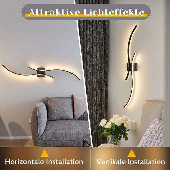 LED Wall Light - NETTLIFE - 100 Cm - 14 W - Black - 3000 K