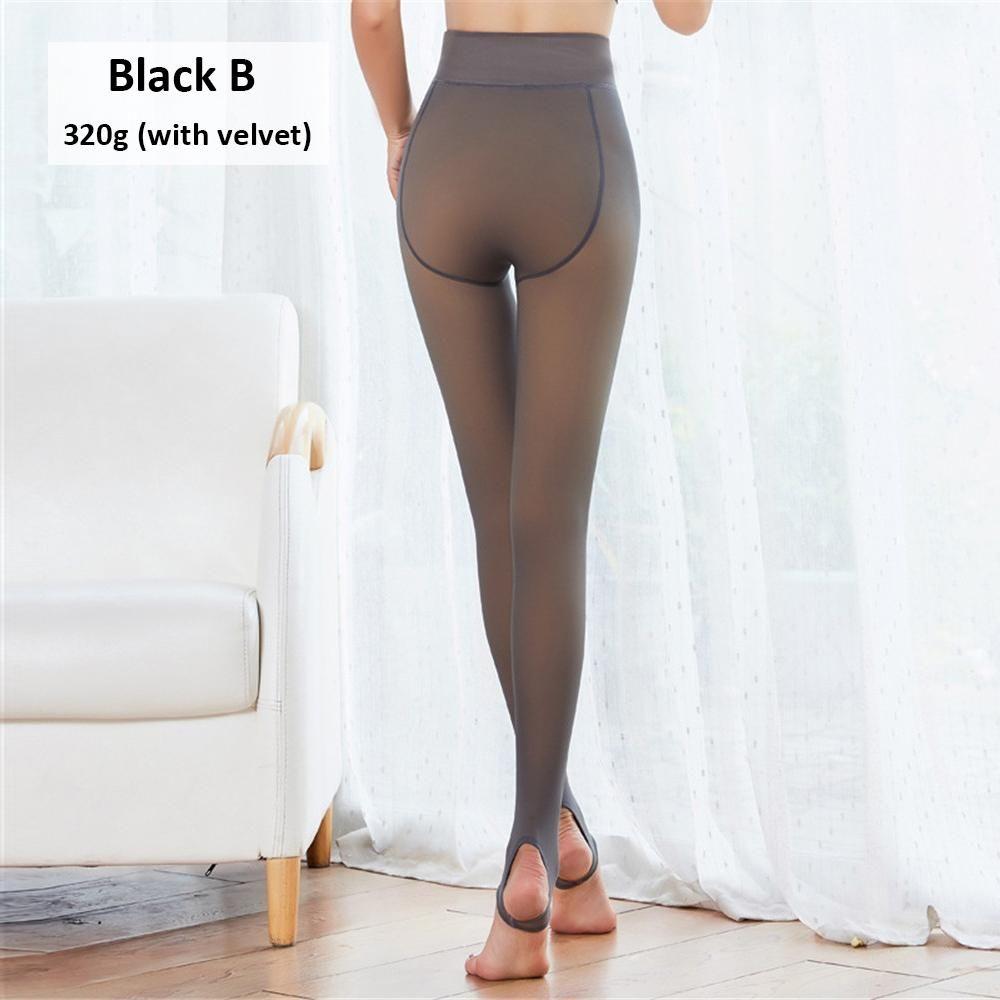 Warm Fleece Pantyhose Fake Translucent 