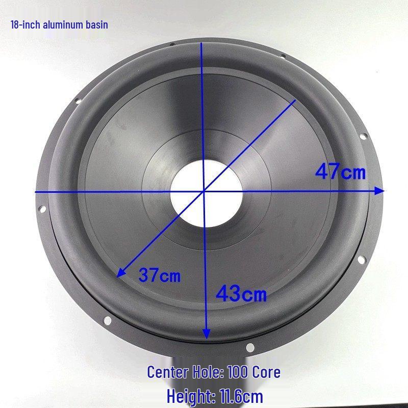 Aluminum 18-Inch Speaker Cone with Large Rubber Edge, 47cm Outer Diameter 100-Core Repair Parts