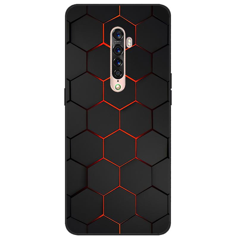 Für OPPO Reno 2 Hülle Weiches TPU-Silikon Cartoon Rückseite Handyhüllen TPU Schwarzer Stoßfänger für Hülle PCKM70, PCKT00, PCKM00, CPH1907
